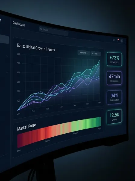 לוח בקרה אנליטי המציג מדדי ביצועים ותוצאות פרויקטים